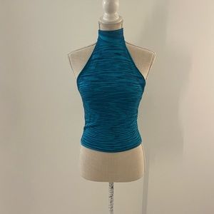 Zara blue halterneck crop top